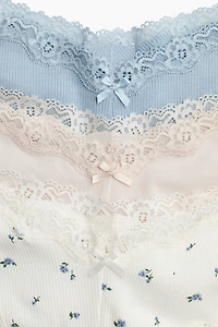 5-pack Cotton and Lace Hipster Briefs