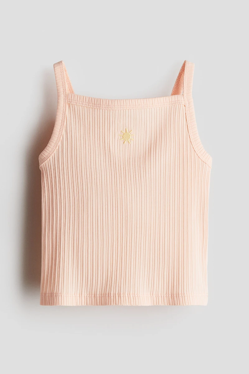 Embroidered-Detail Strappy Top