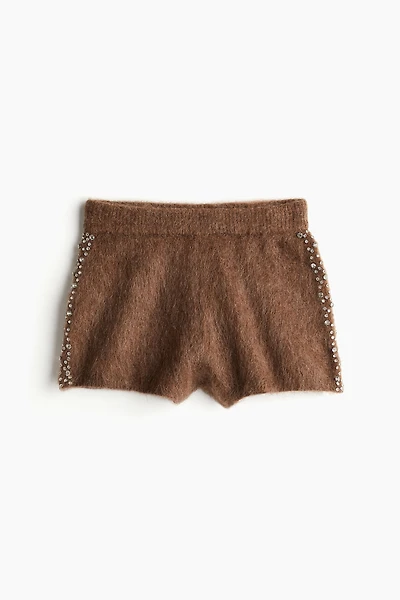 Rhinestone-embellished mini shorts