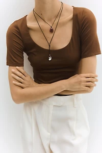 Scoop-Neck Thong Bodysuit