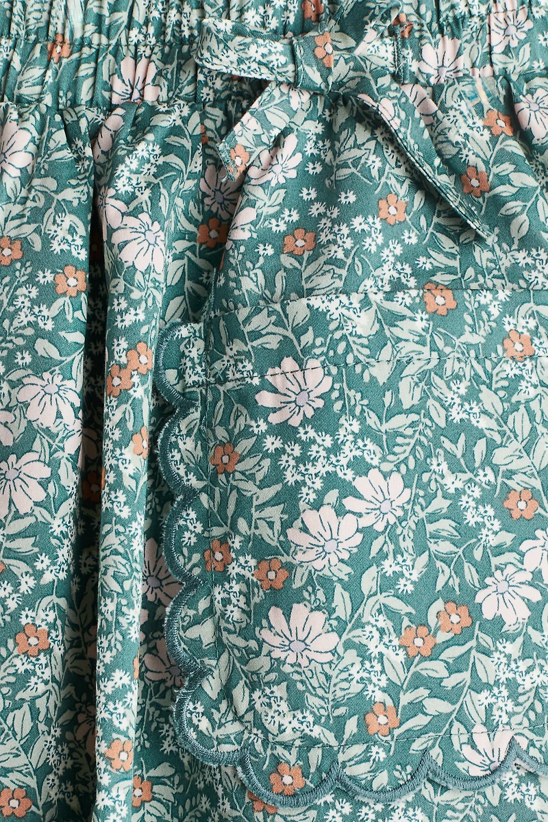 Floral-Print Poplin Skirt