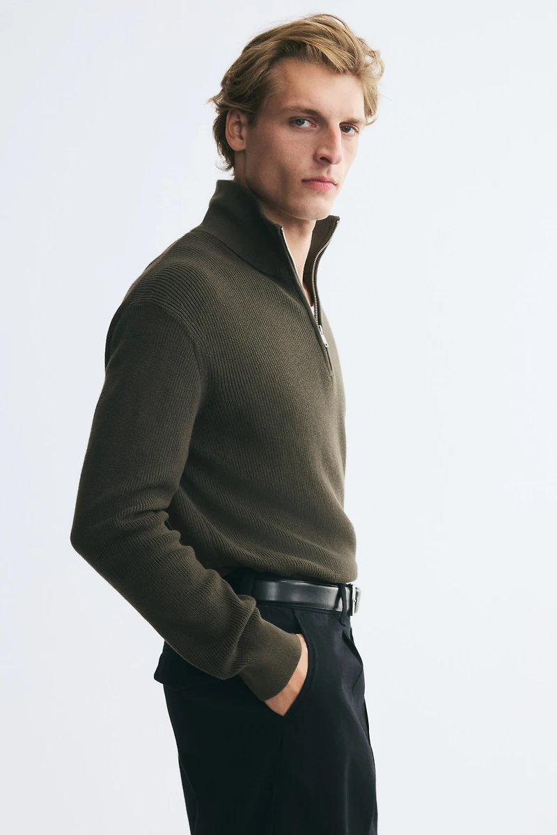 Regular-Fit Half-Zip Sweater