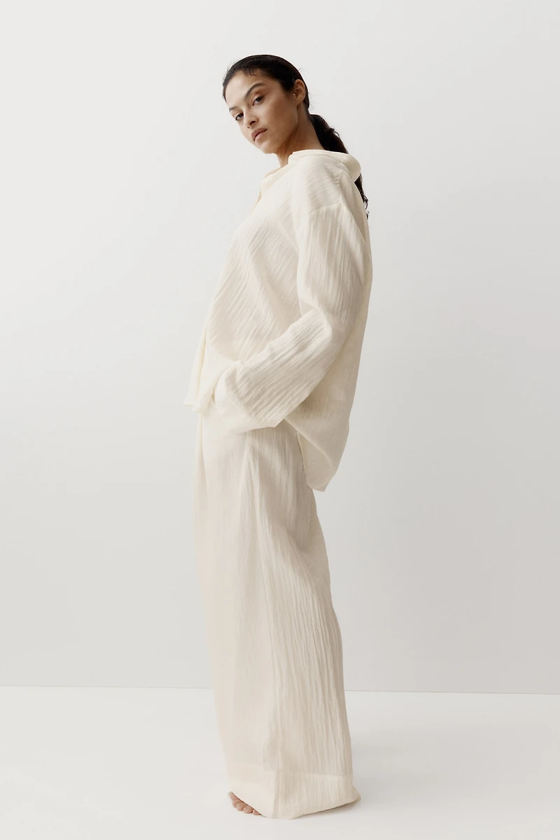 Crinkled Pull-On Pants