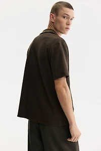 Chemise classique en jersey avec col cubain