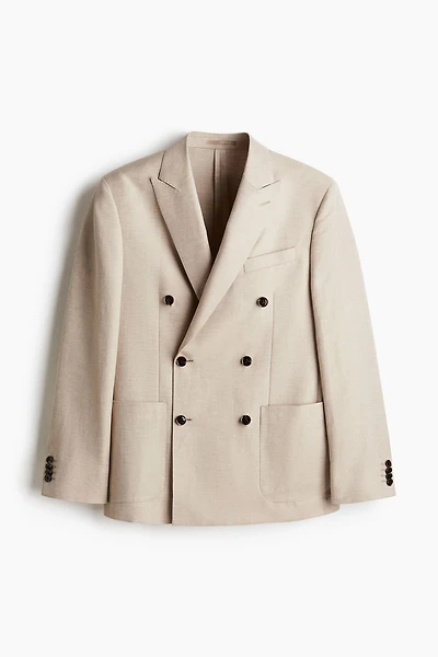 Regular-Fit Wool-Blend Double-Breasted Jacket