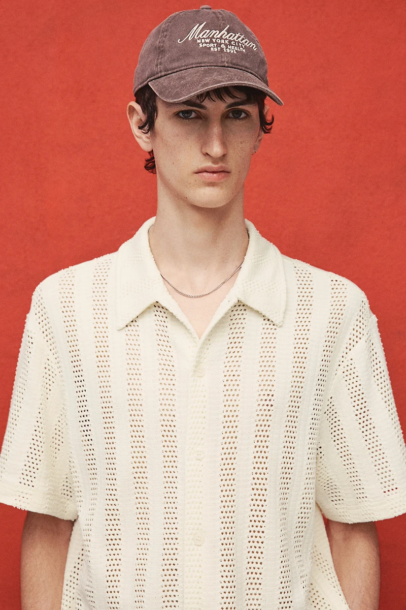 Chemise classique en tricot jacquard