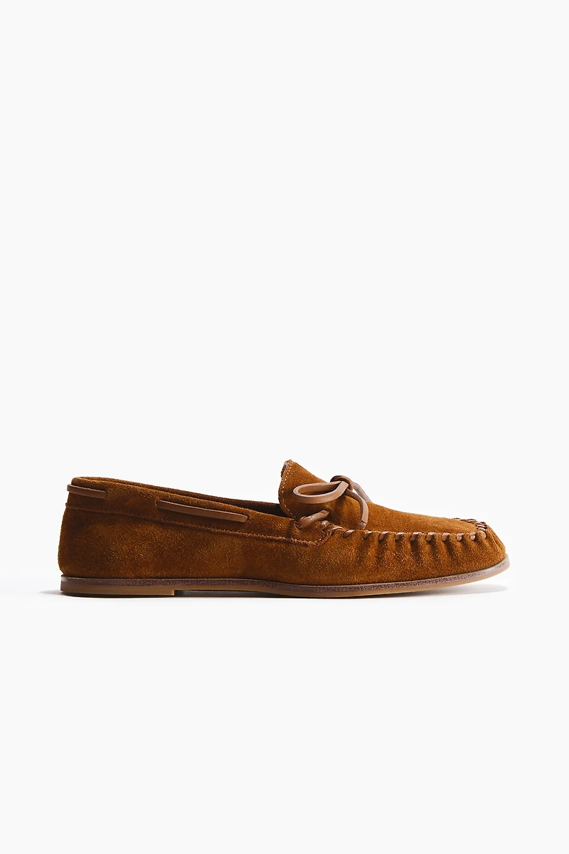 Split Suede Loafers