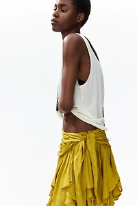 Asymmetric Viscose Mini Skirt