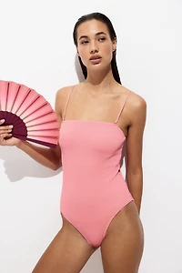 Padded-cup bandeau swimsuit