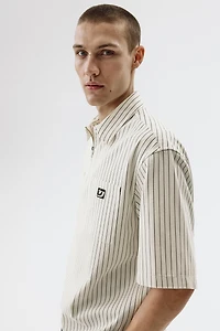 Relaxed-Fit Half-Zip Twill Shirt