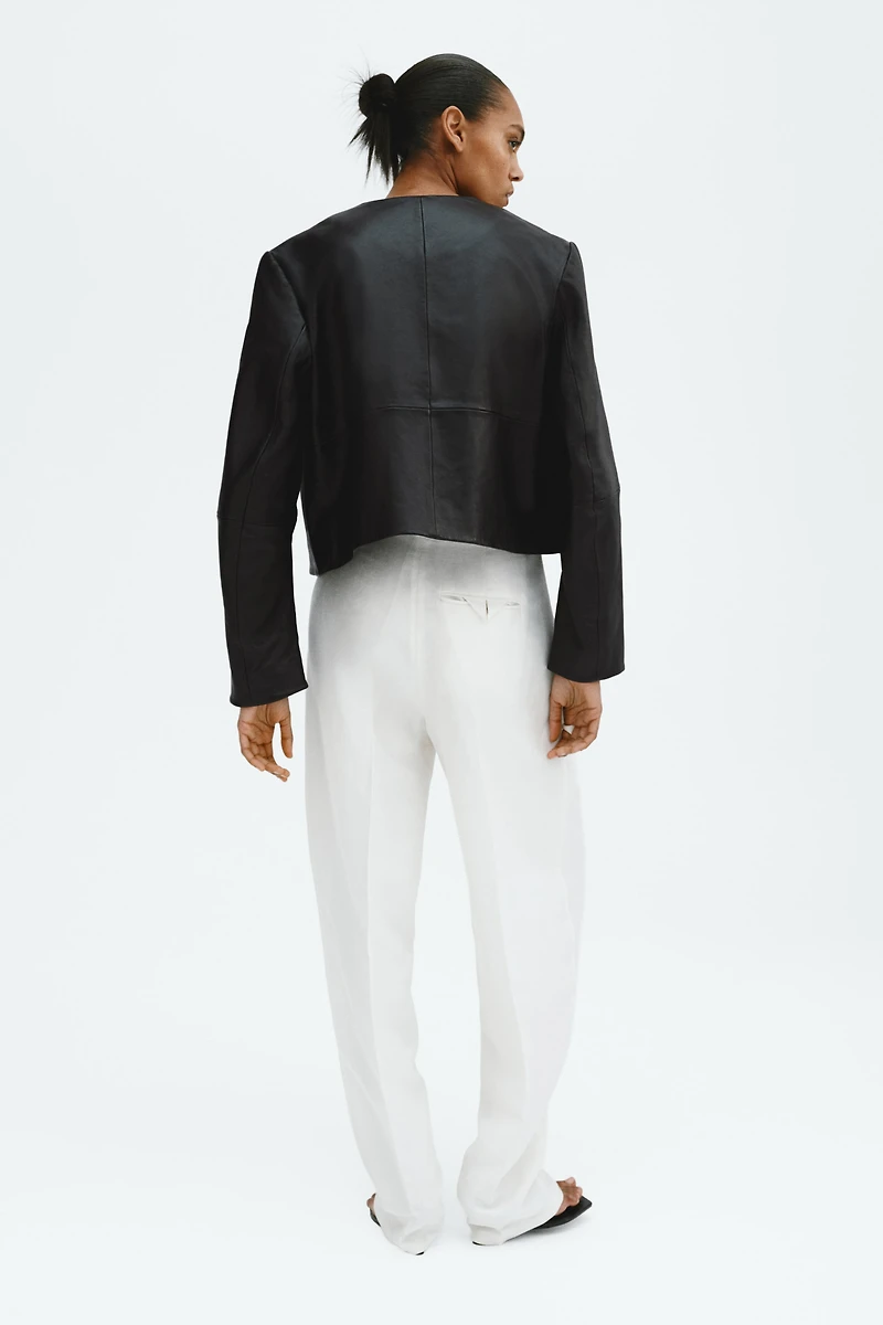 Veste courte en cuir