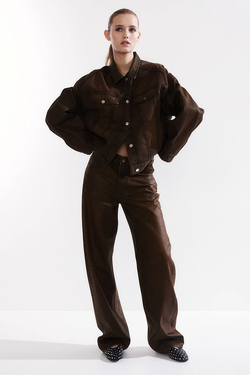 Pantalon en sergé enduit