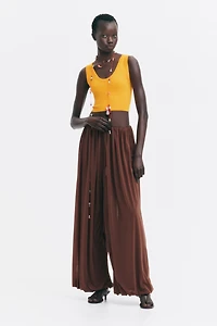 Cropped Fine-Knit Tank Top