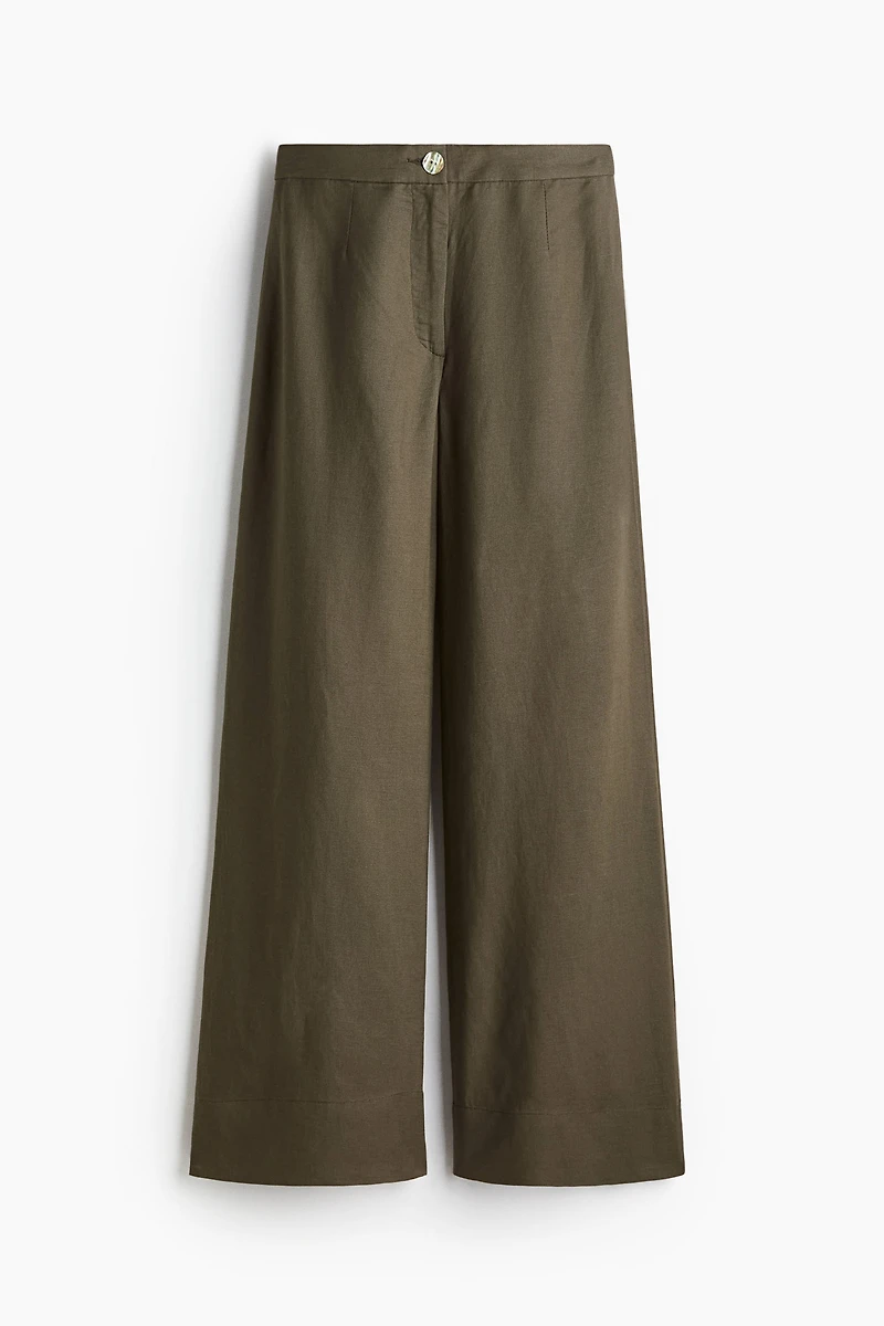 Linen-Blend Pants