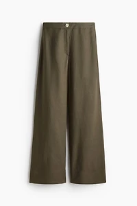 Linen-Blend Pants