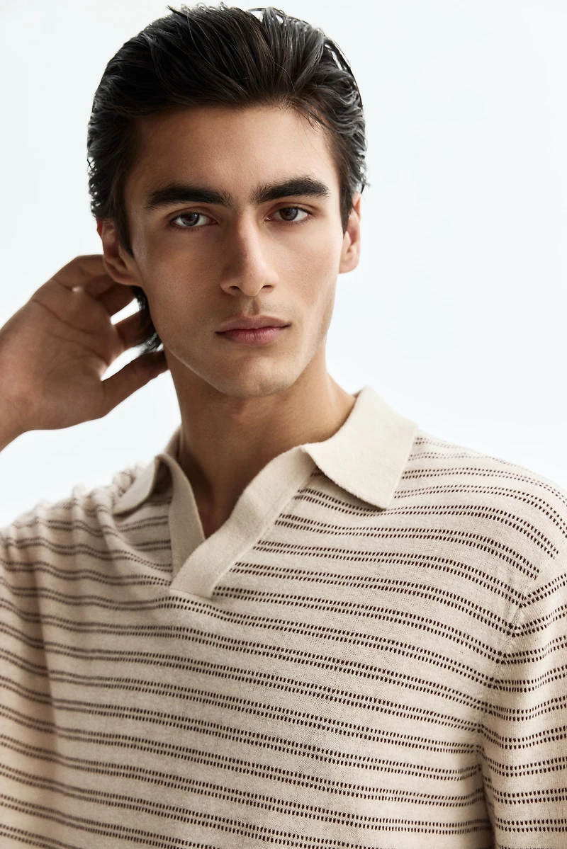 Regular-Fit Linen-Blend Polo Shirt