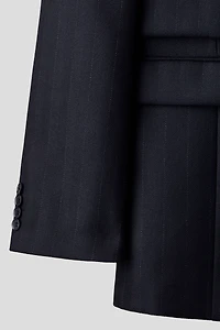 Longue veste à fermeture droite en laine