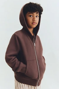 Hooded Cotton Sweatshirt Jacket