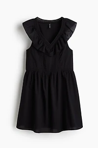 Ruffle-Trimmed Cotton Dress