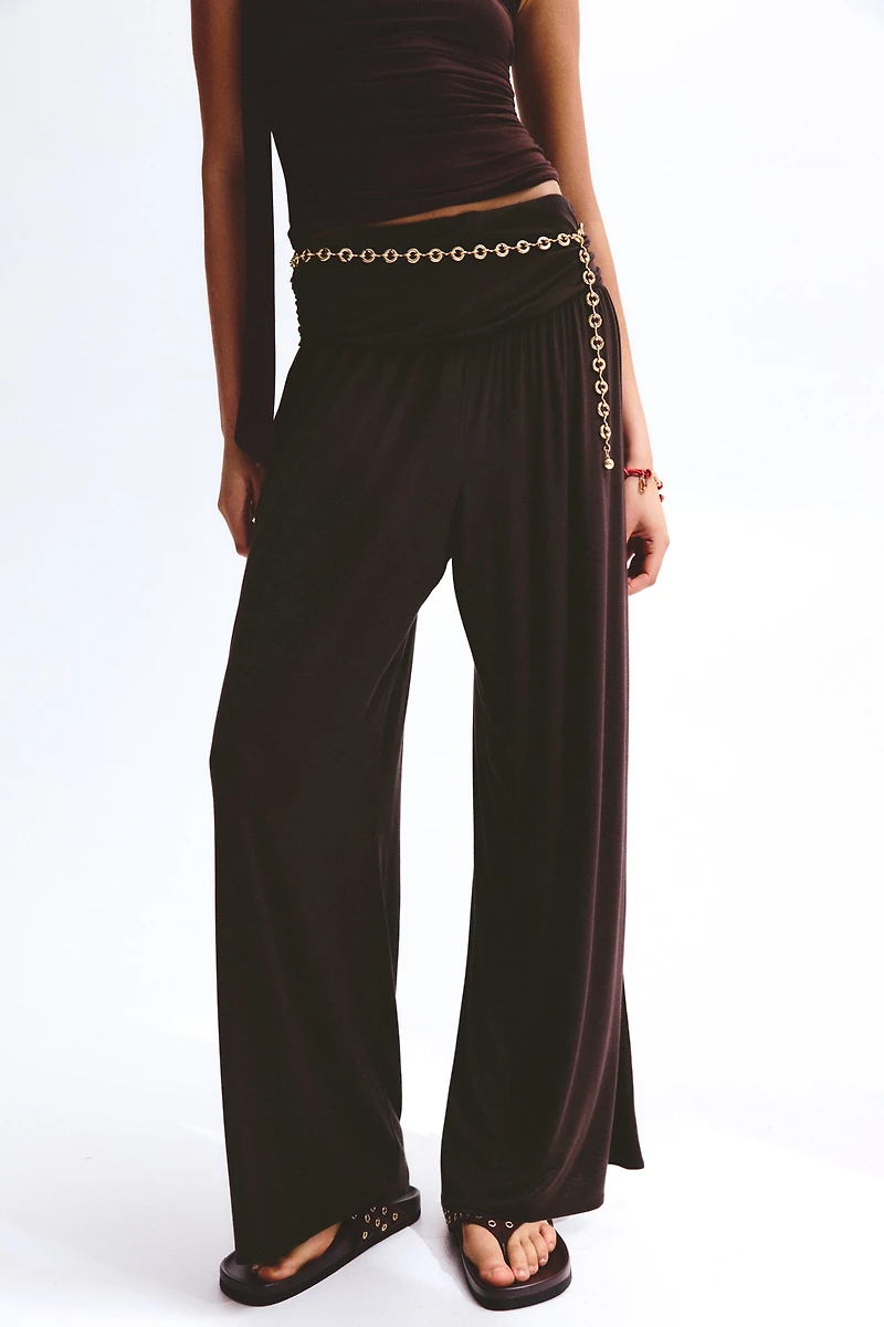 Gathered Viscose Pants