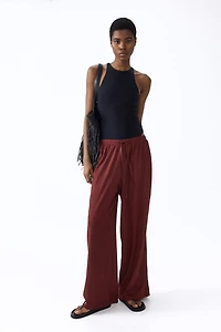 Wide-cut Pull-on Pants