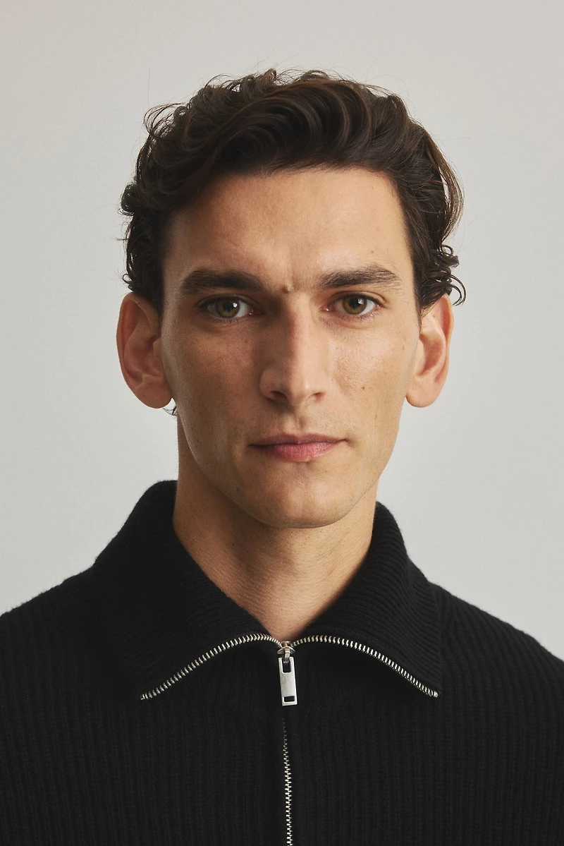 Regular-Fit Half-Zip Wool Polo Sweater