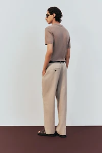 Relaxed-Fit Linen-Blend Pants