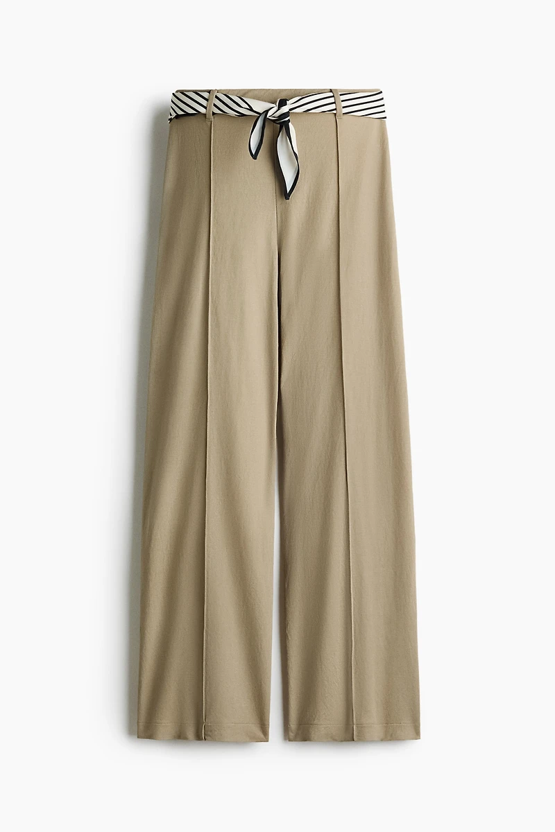 Scarf-Detail Pants