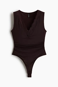 Lace-Trimmed Thong Bodysuit
