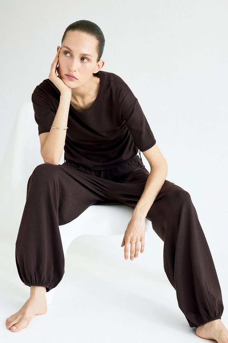 Fine-Knit Balloon Pants