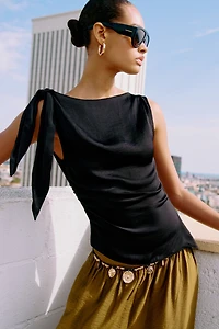 Asymmetric Tie-Detail Top