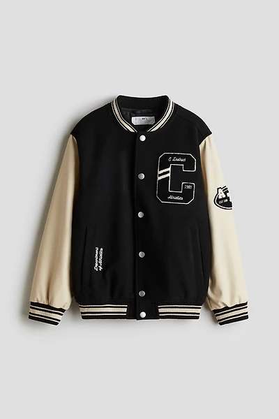 Appliquéd Baseball Jacket