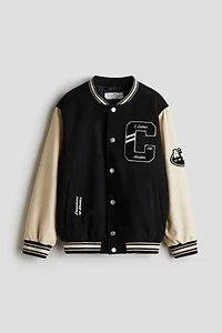 Appliquéd Baseball Jacket