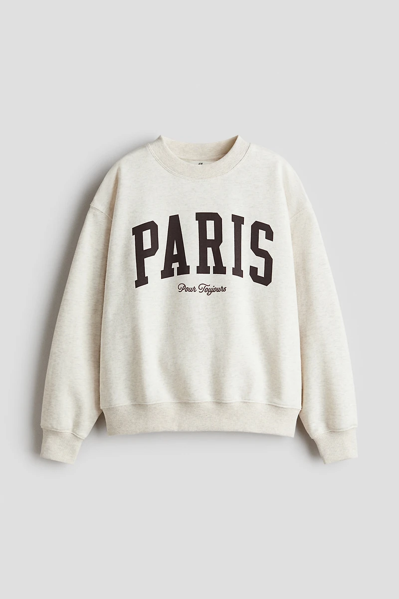 Sweatshirt with Printed Motif
