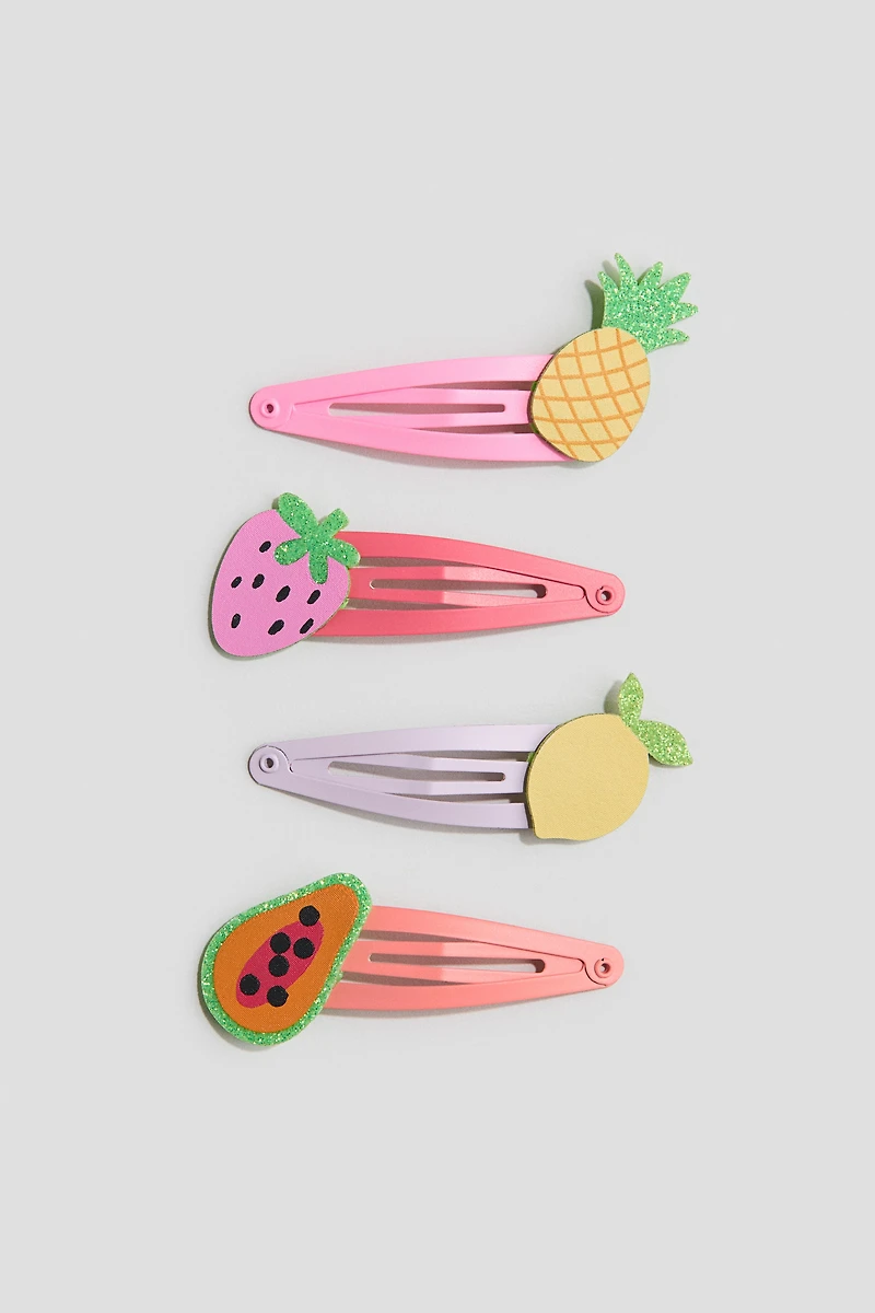 4-Pack Appliquéd Hair Clips