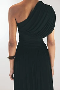 Draped One-Shoulder Dress