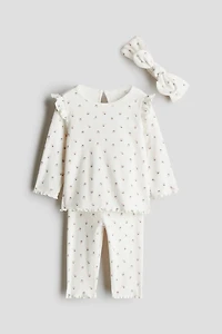 3-piece Ribbed Cotton Set