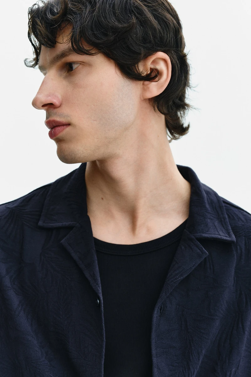 Relaxed-Fit Jacquard-Jersey Resort Shirt
