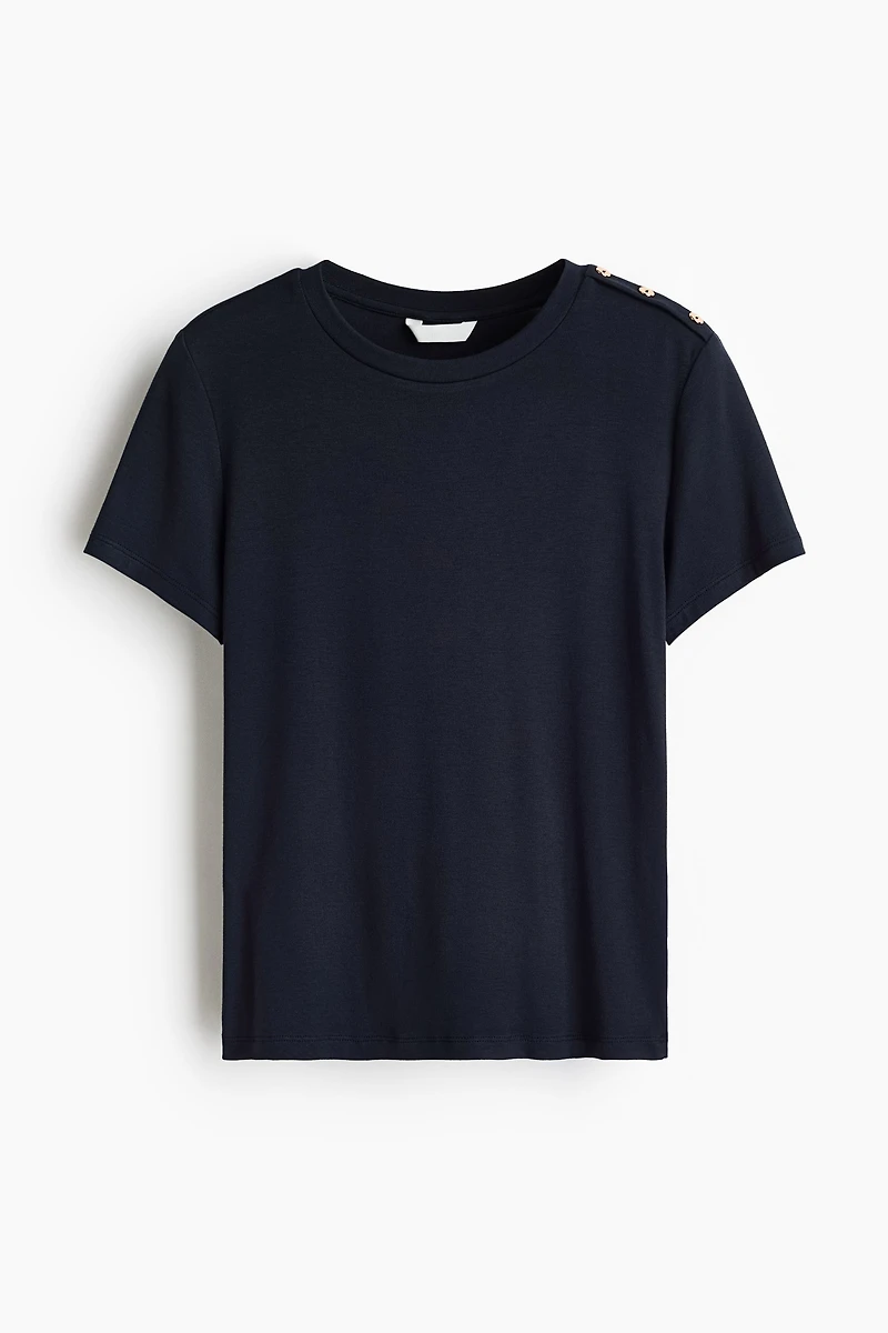 Button-Detail Viscose Top