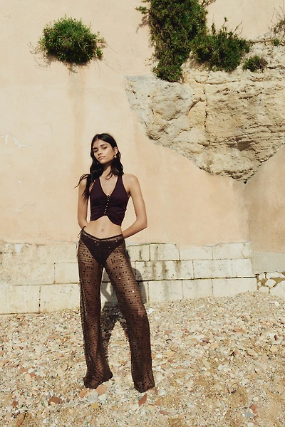 Sequined Net Pants