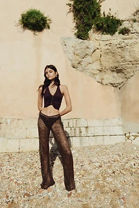 Sequined Net Pants