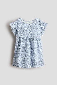 Flutter-Sleeved Cotton Dress