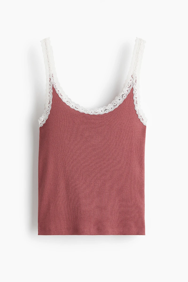 Lace-Trimmed Tank Top