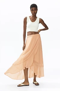 Flounced Wrap Skirt