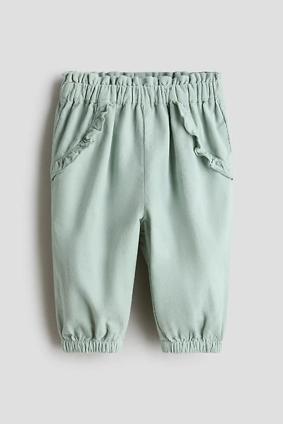 Ruffle-Trimmed Corduroy Pants