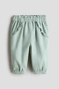 Ruffle-Trimmed Corduroy Pants