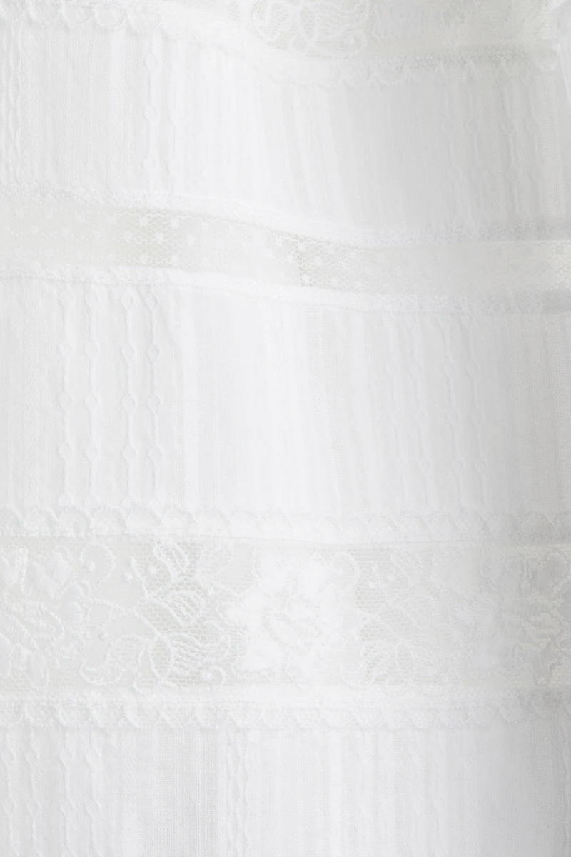 Lace-Inset Cotton Dress