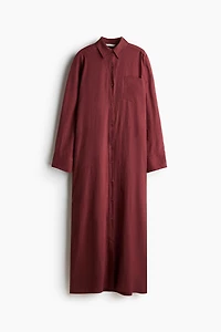 Linen-Blend Shirt Dress