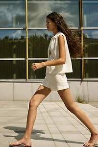 Pointelle-knit shorts