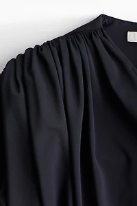 Draped Dress with Shoulder Pads